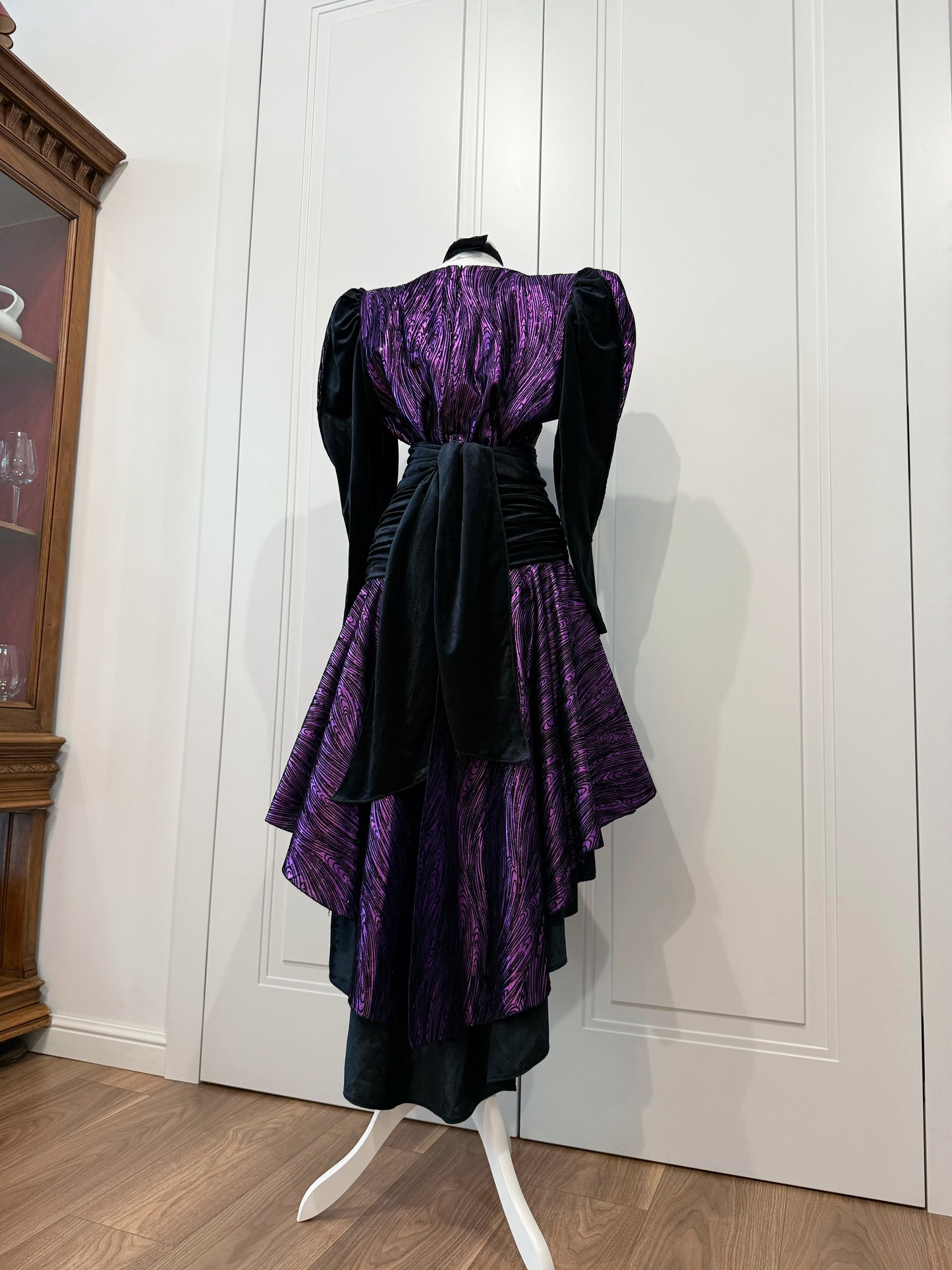 Black&purple midi dress