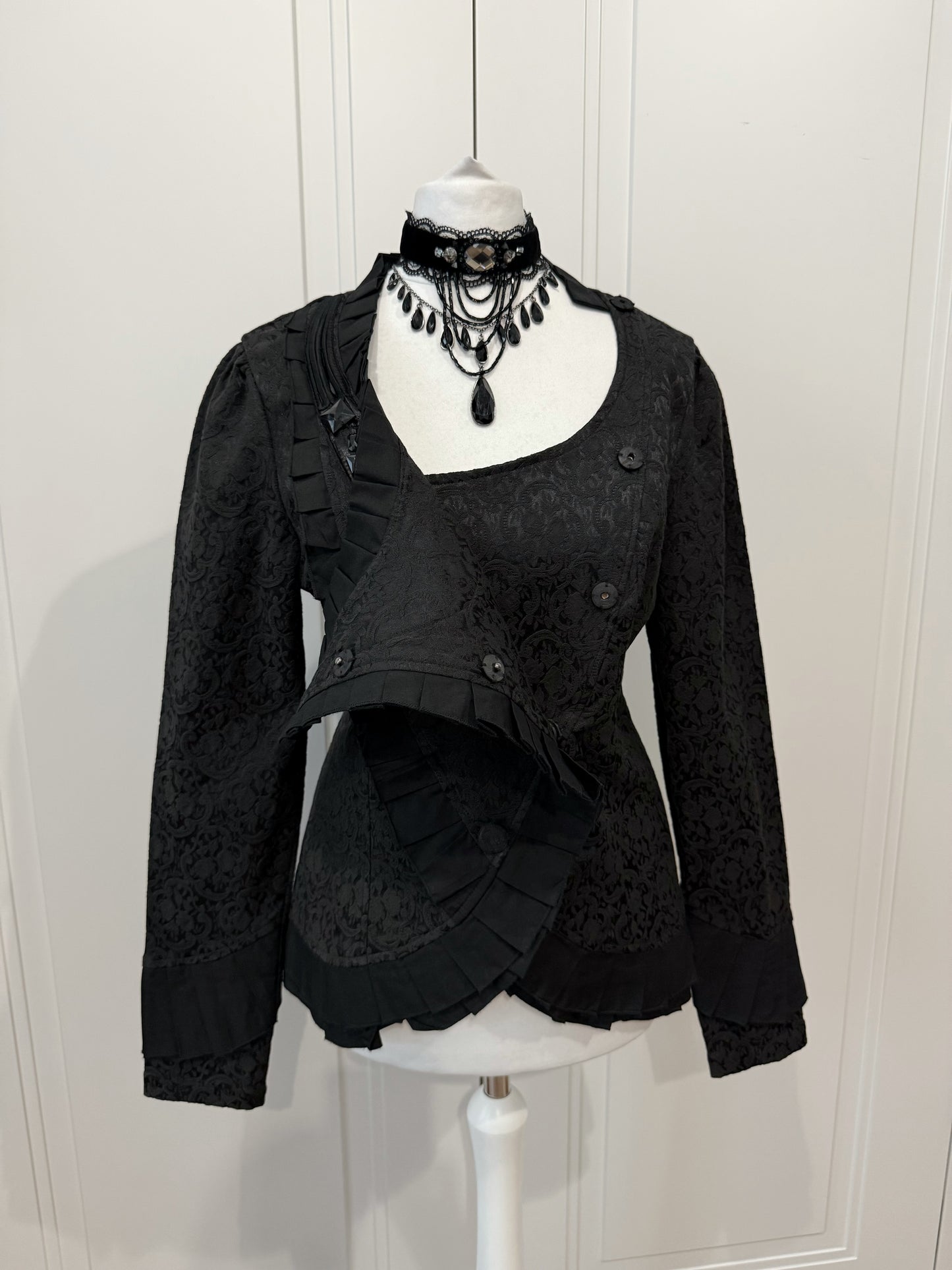Victorian Black Brocade Blazer