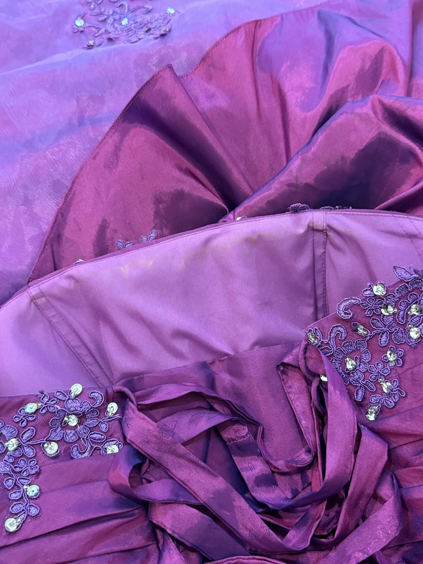 Long purple fluffy dress