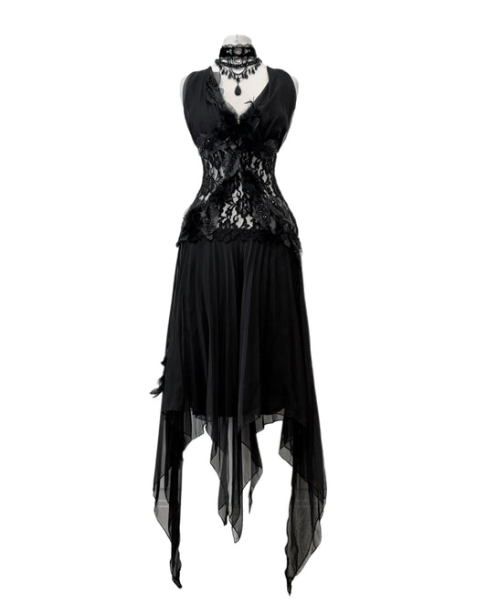 Black asymmetrical dress