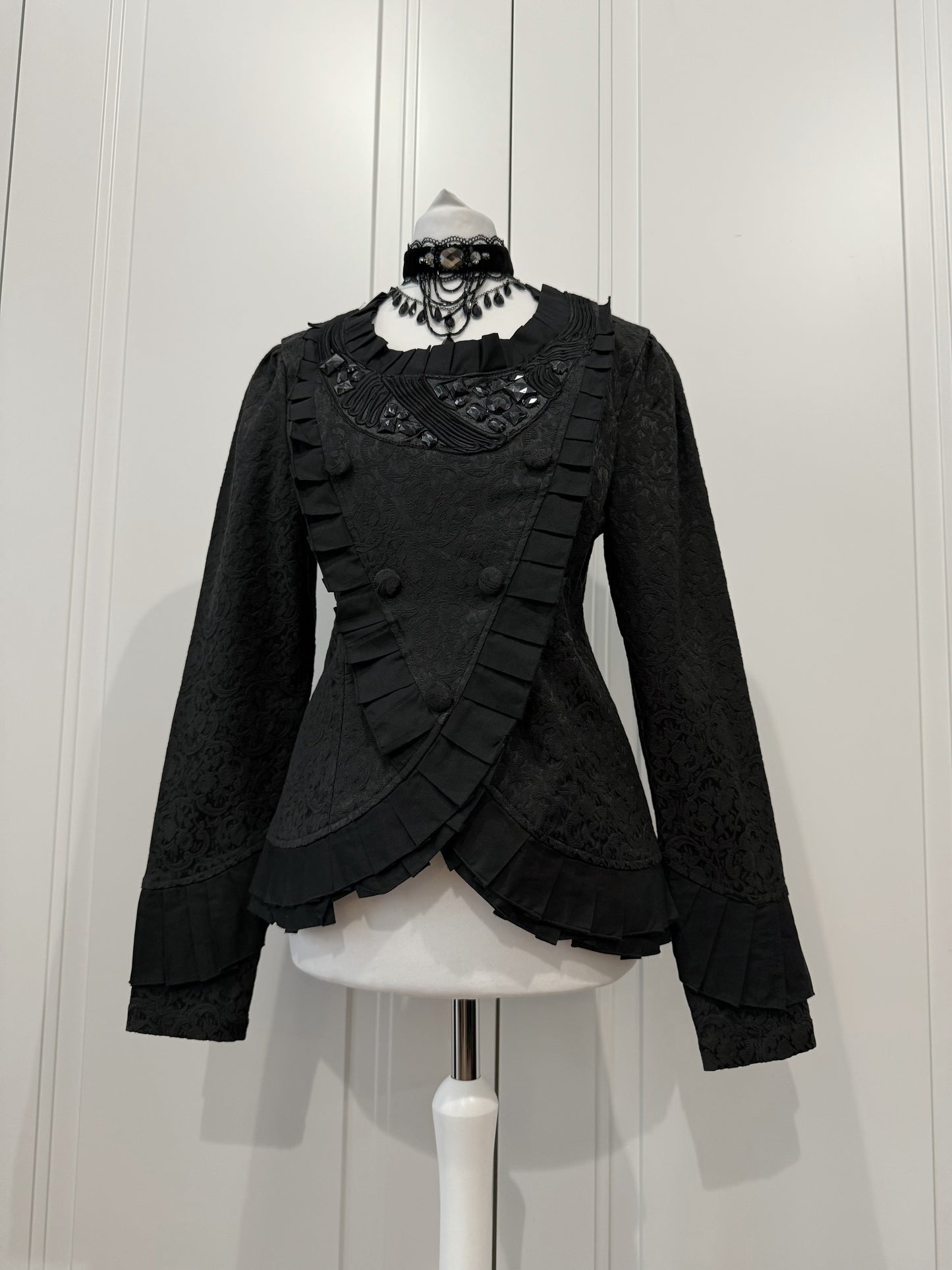 Victorian Black Brocade Blazer