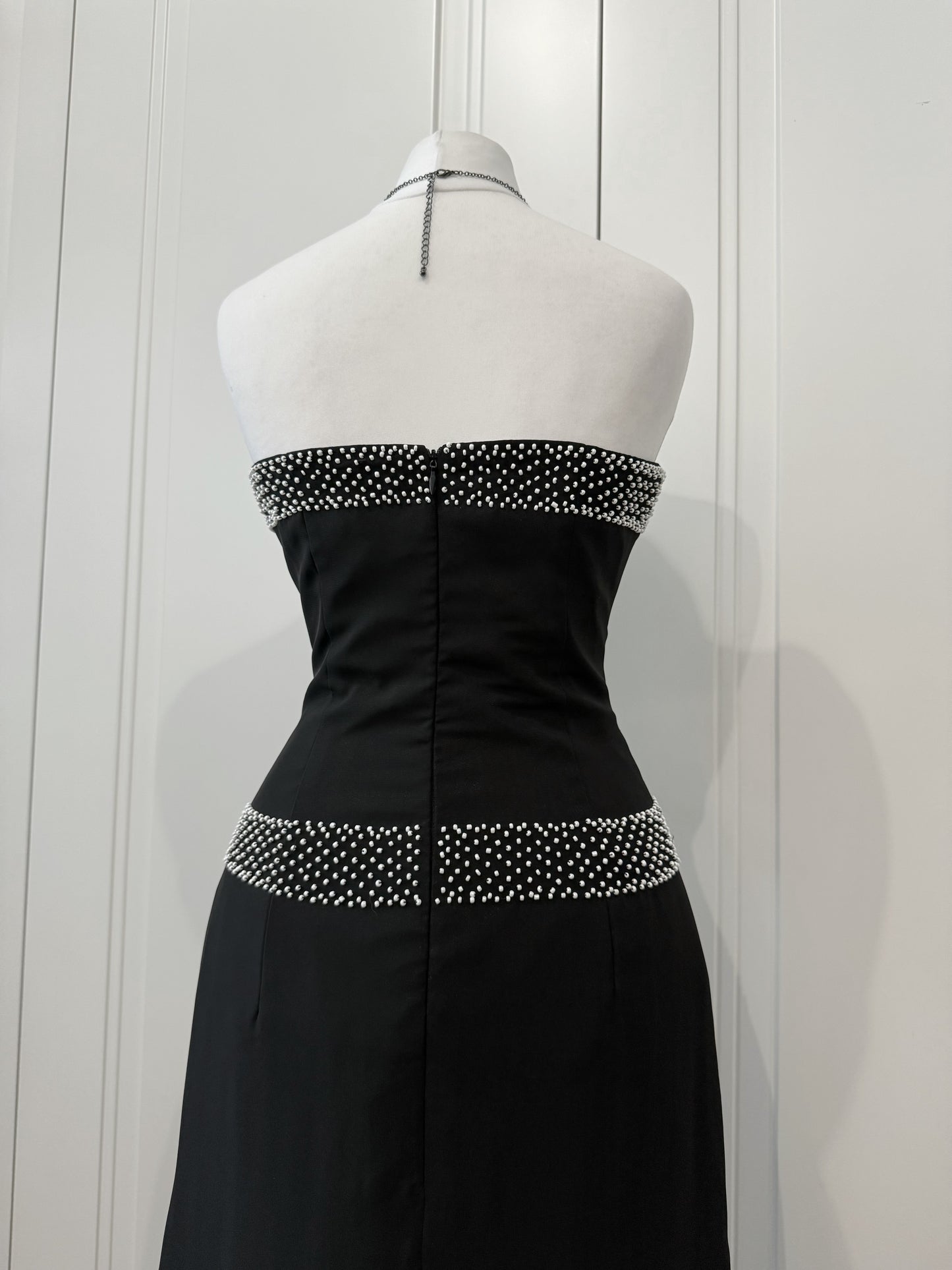 Black Rhinestone Evening Dress