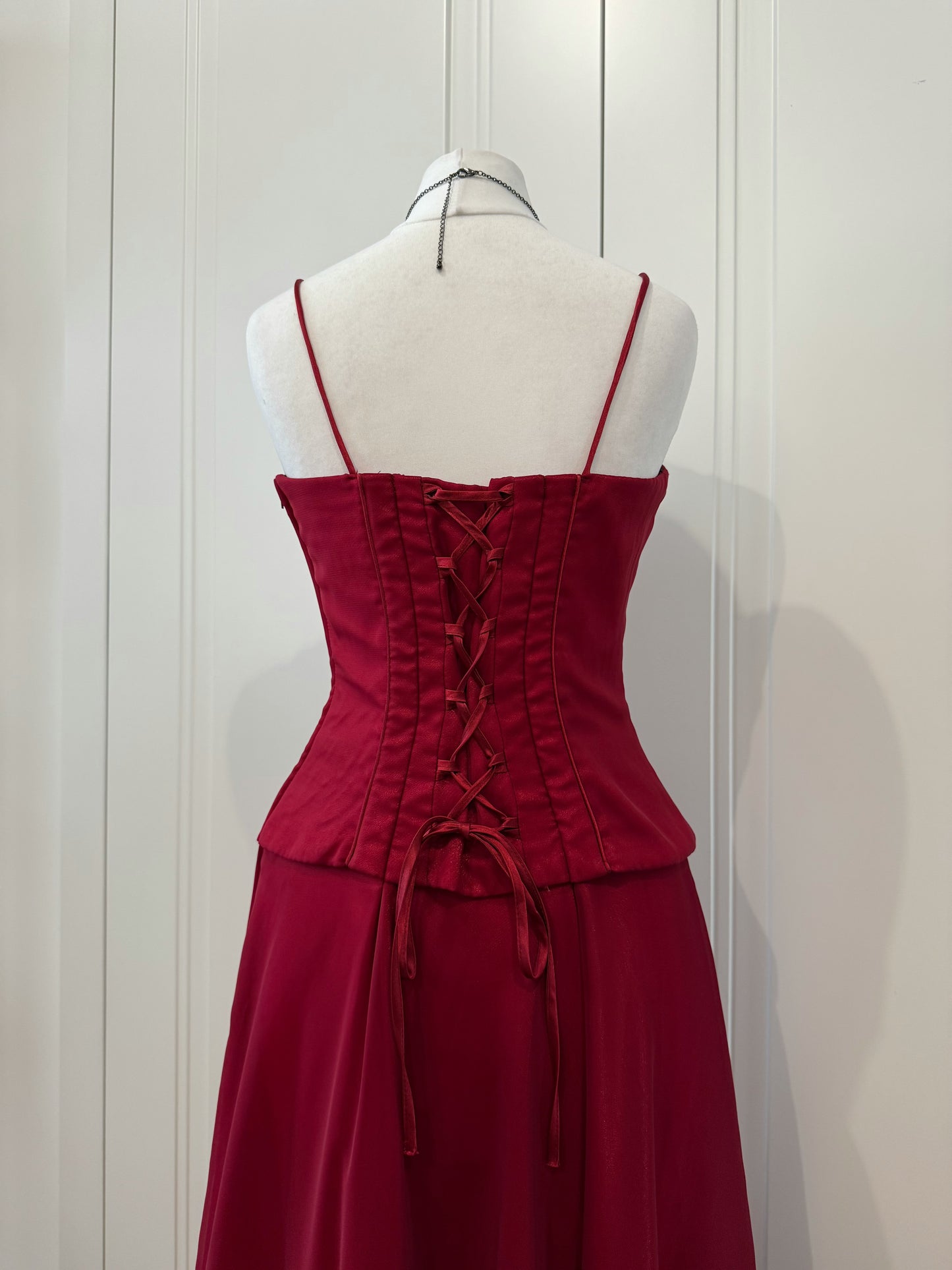 Red Satin Maxi Dress