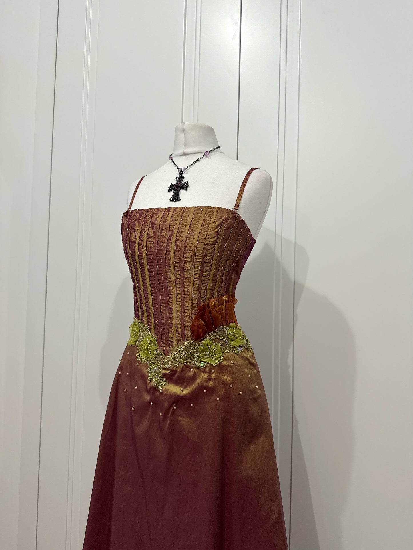 Orange-pink iridescent dress