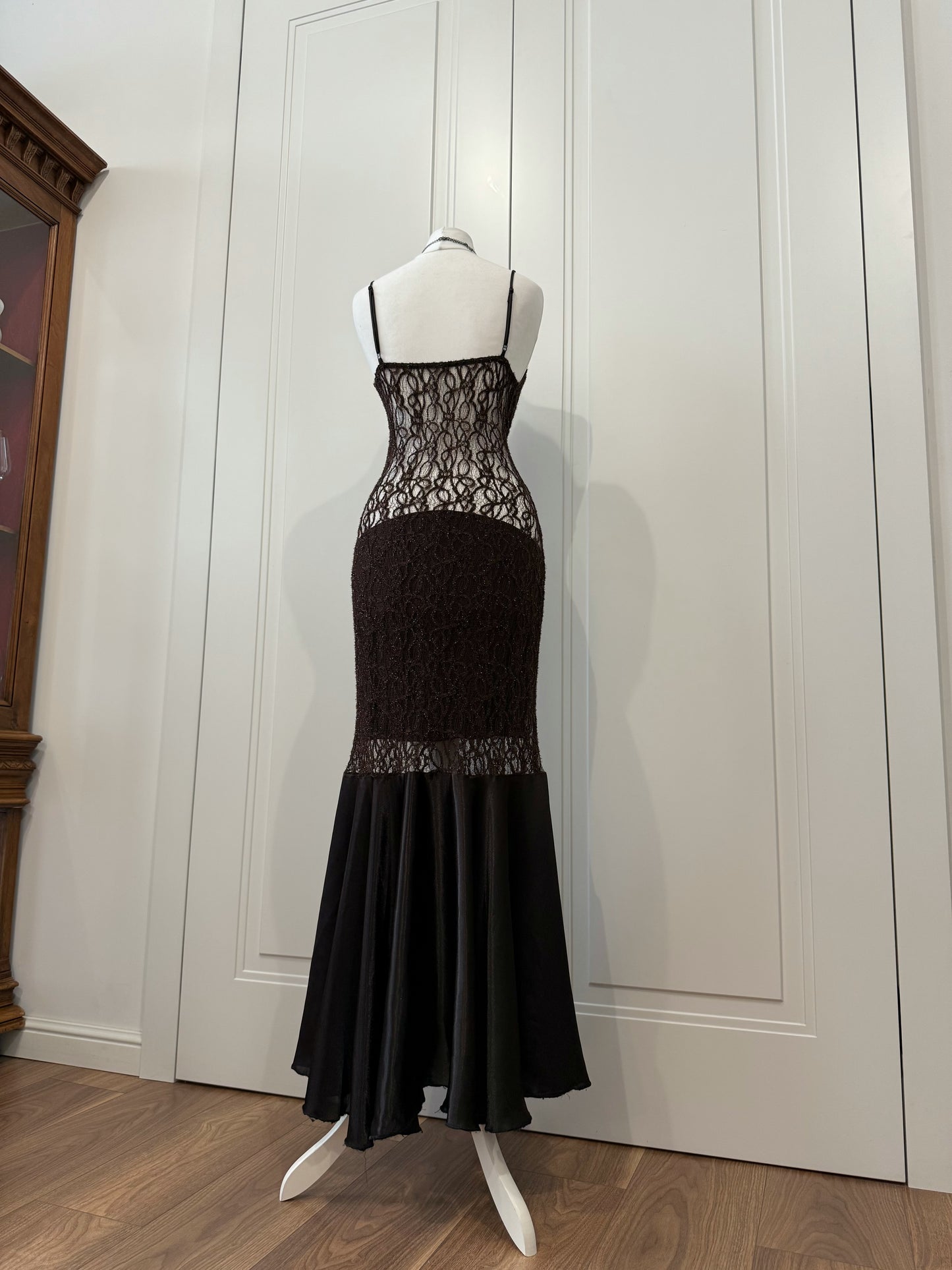 Dark Brown Lace Mermaid Dress