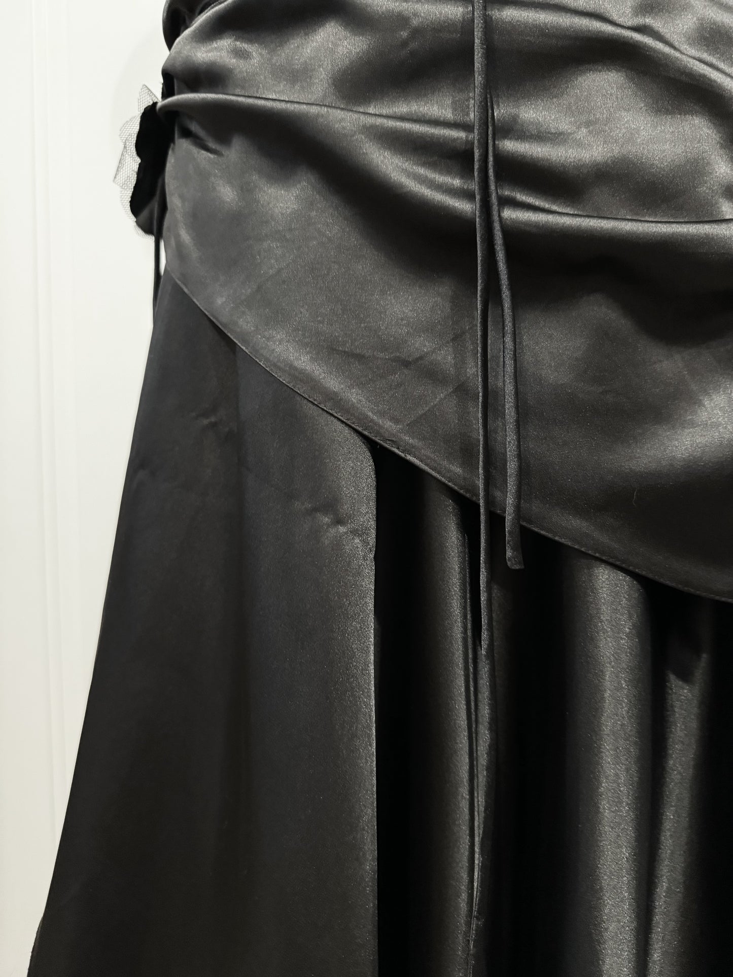 Black Satin Evening Dress Set