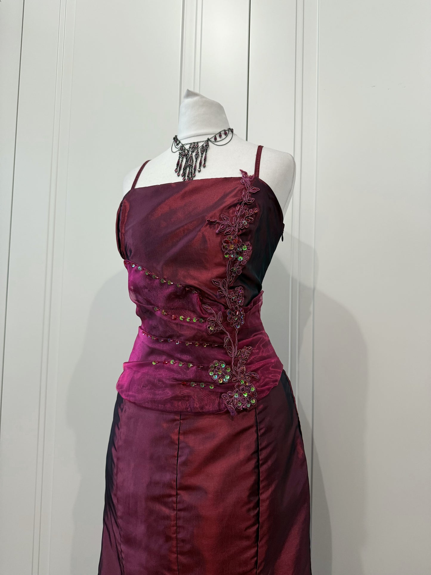 Burgundy & Purple Maxi Dress