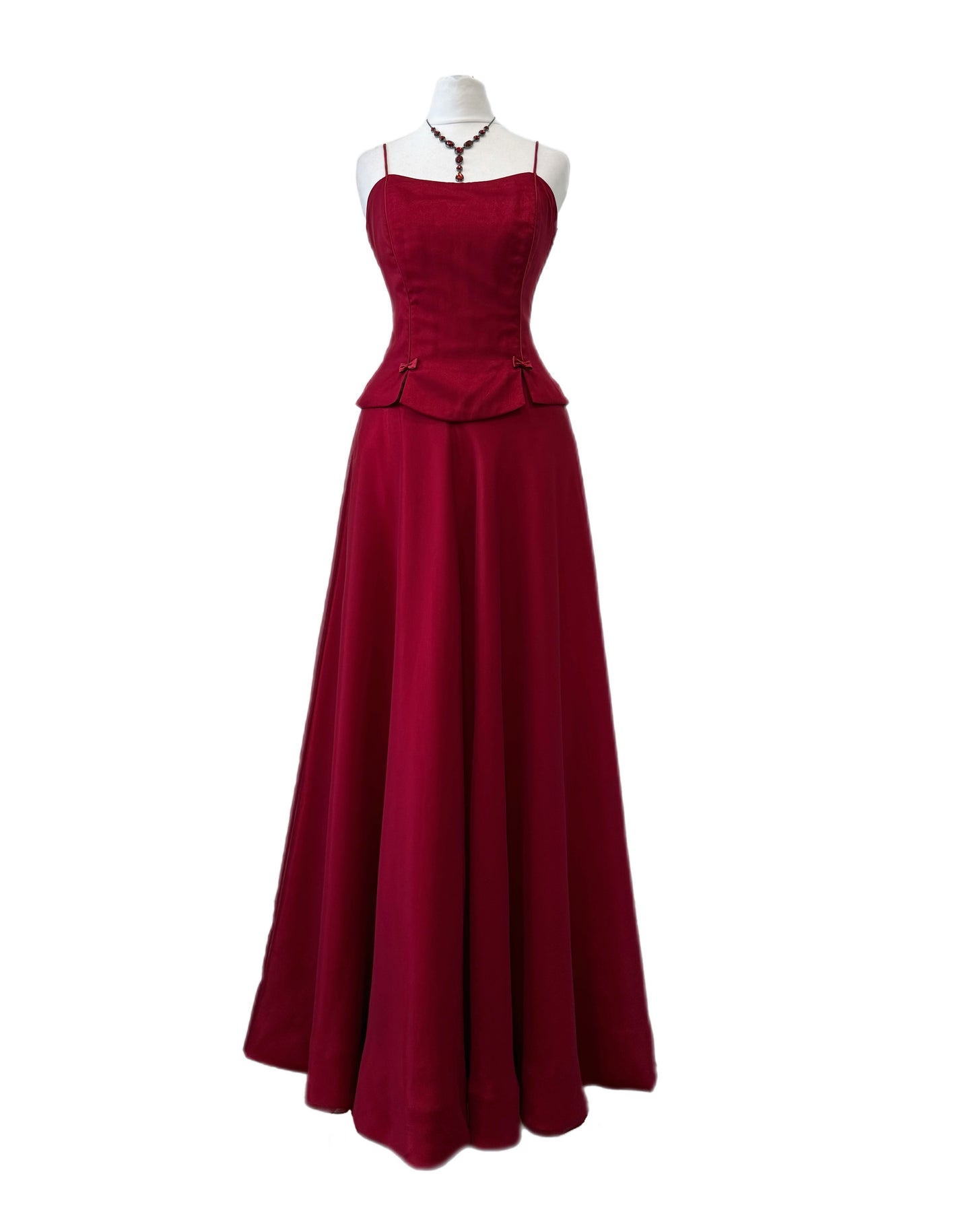 Red Satin Maxi Dress