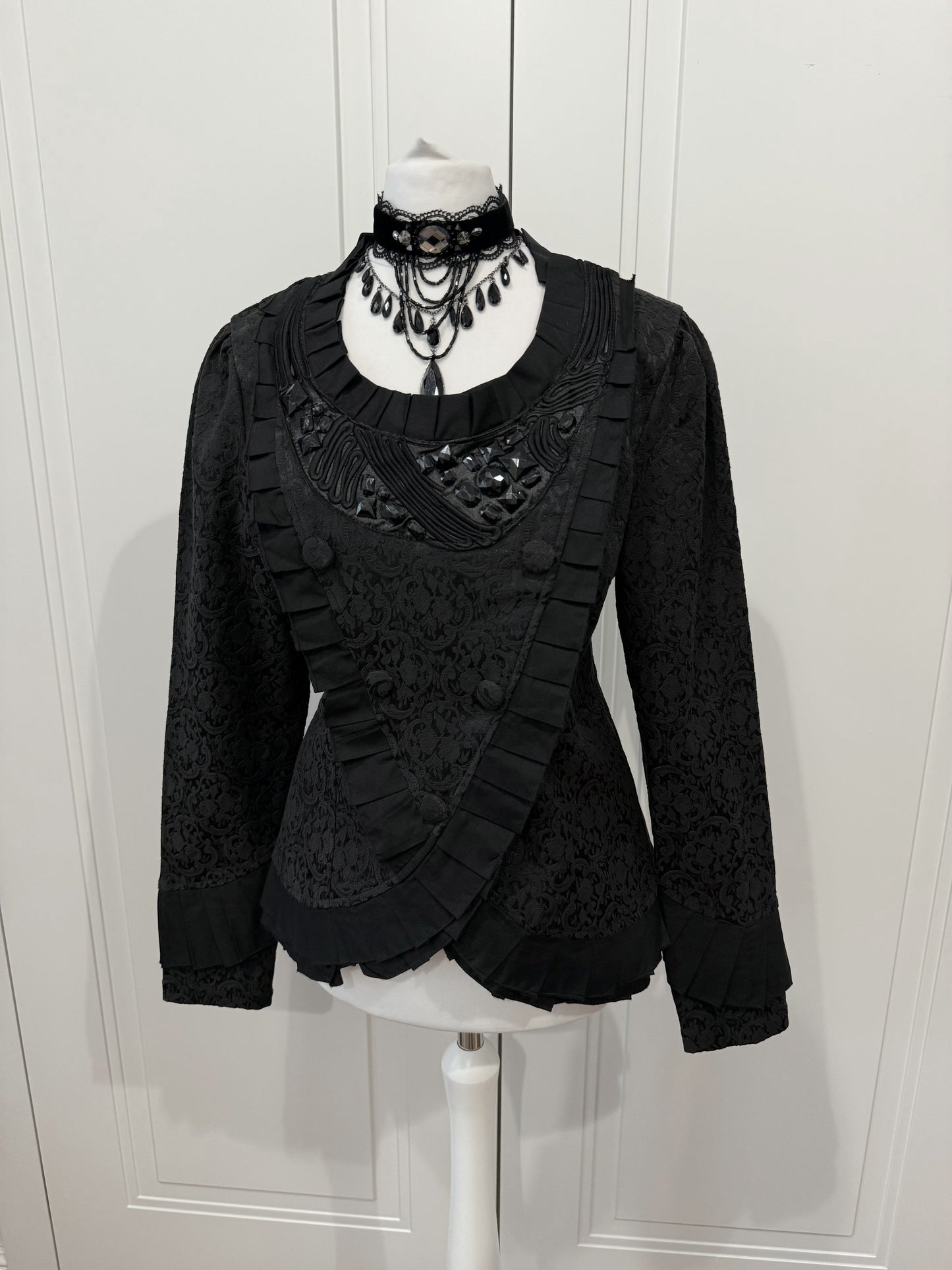 Victorian Black Brocade Blazer