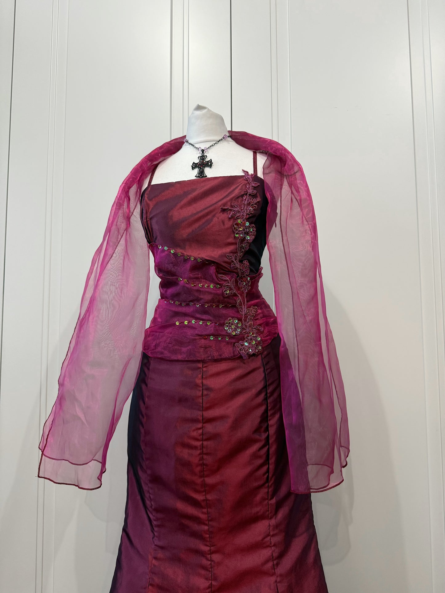 Burgundy & Purple Maxi Dress