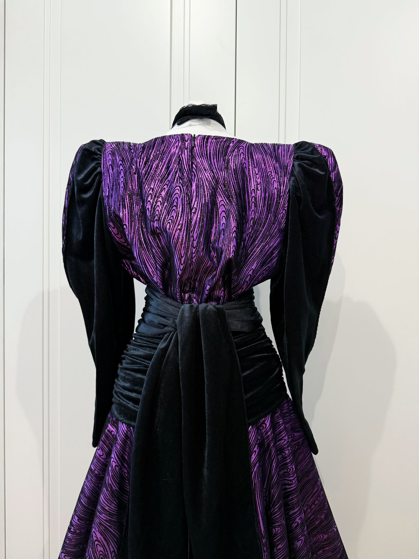 Black&purple midi dress