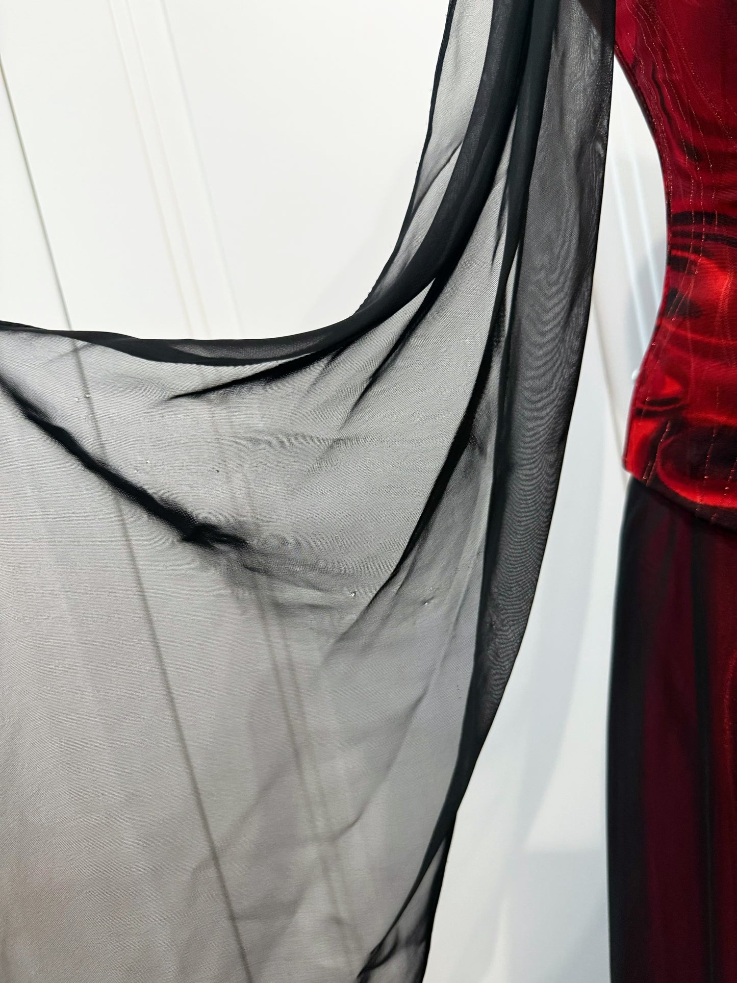 Black and burgundy dress set
