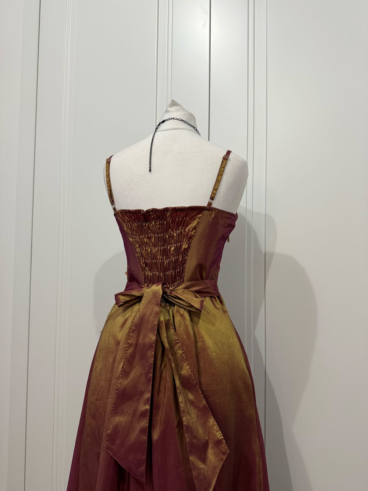 Orange-pink iridescent dress