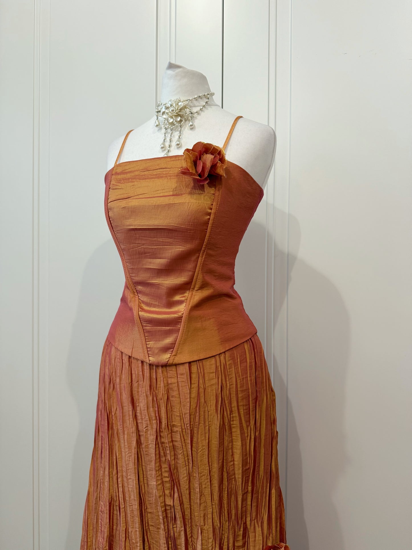 Copper Rose Maxi Dress Set