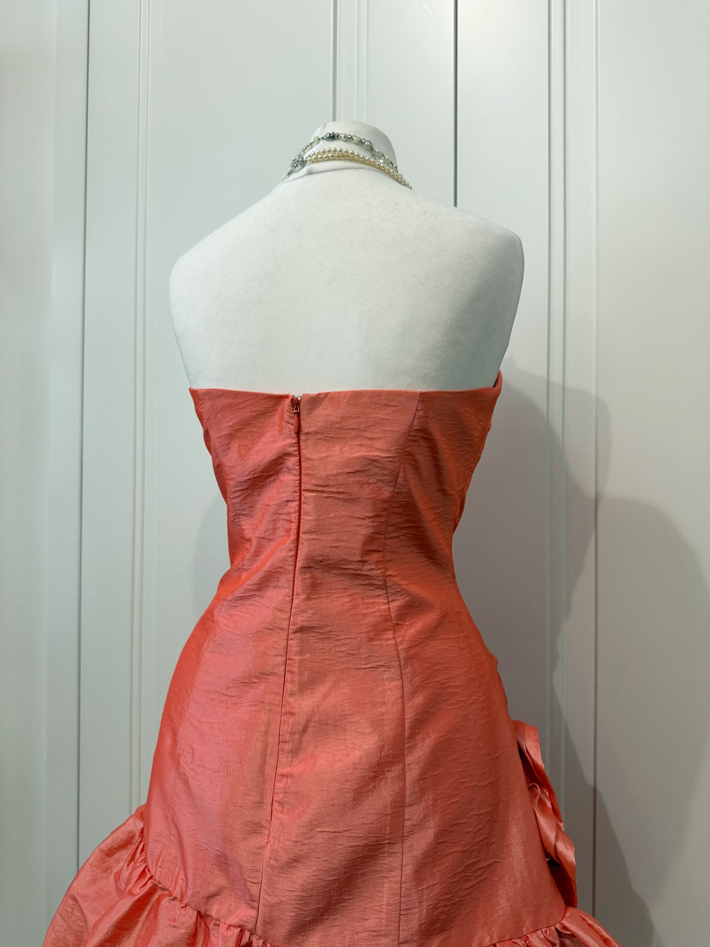 Coral cocktail mini dress