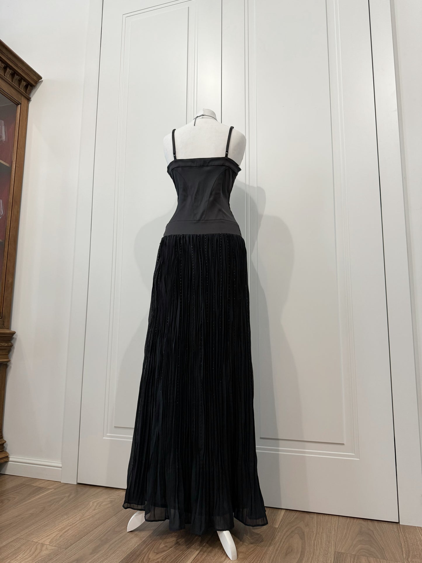 Midnight Black Beaded Maxi Dress