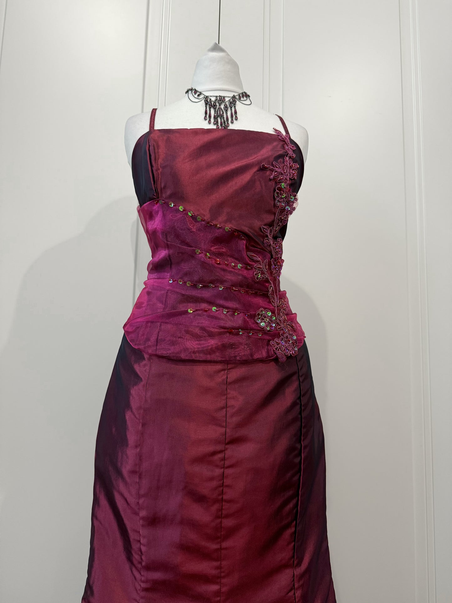 Burgundy & Purple Maxi Dress