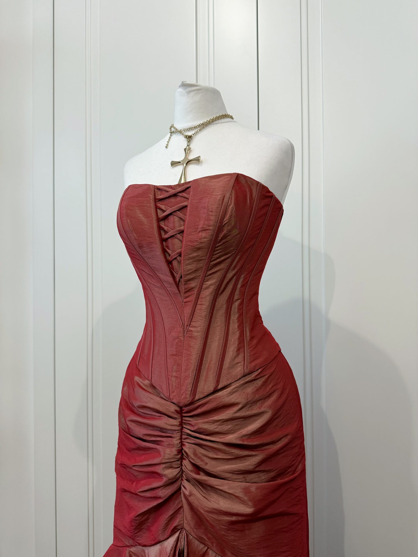 Copper rose mermaid gown