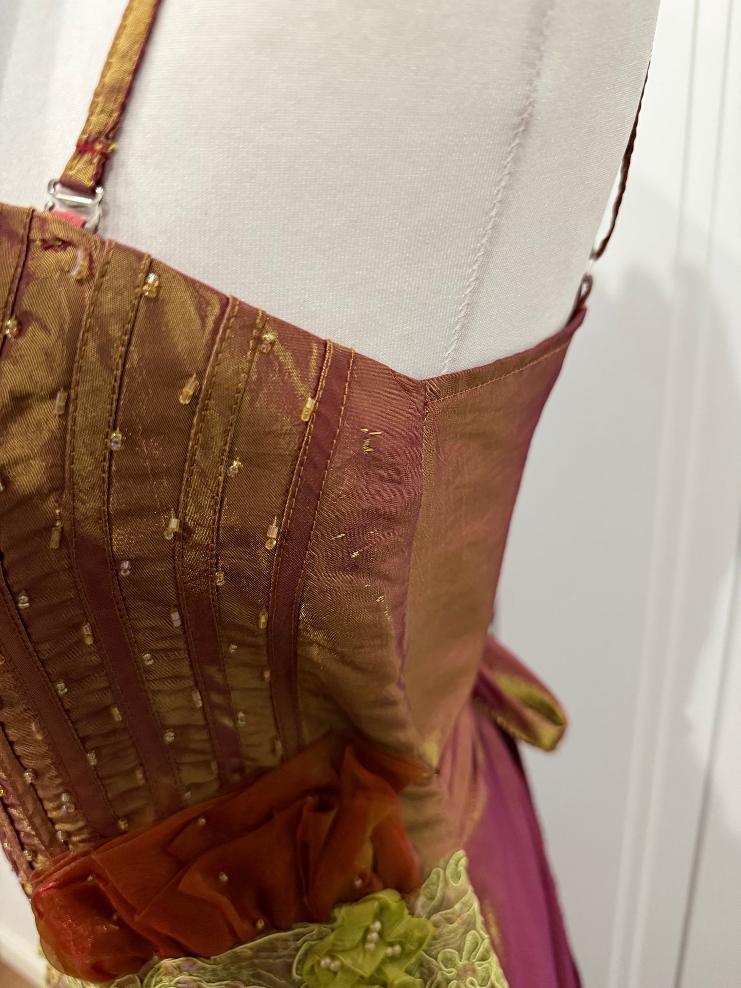 Orange-pink iridescent dress
