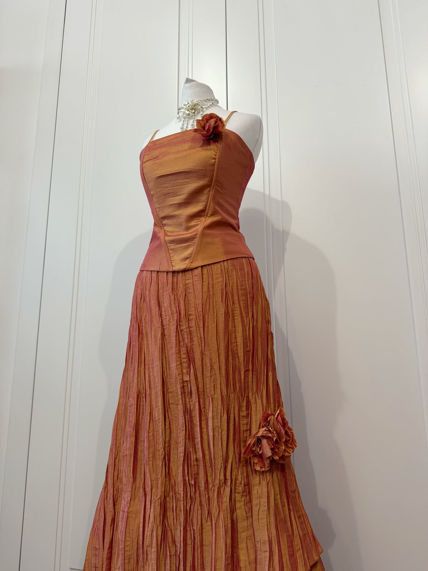 Copper Rose Maxi Dress Set
