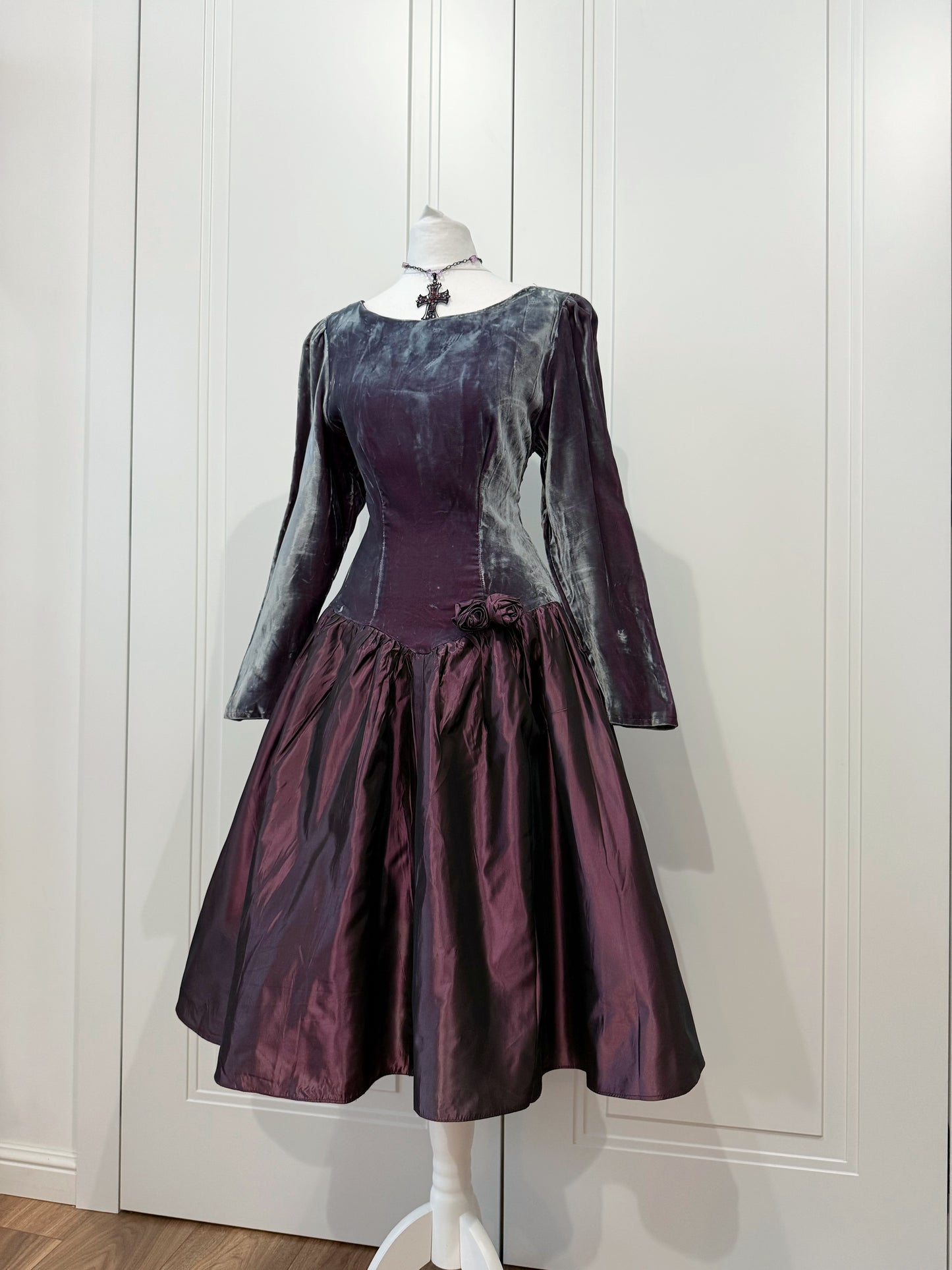 Purple midi dress