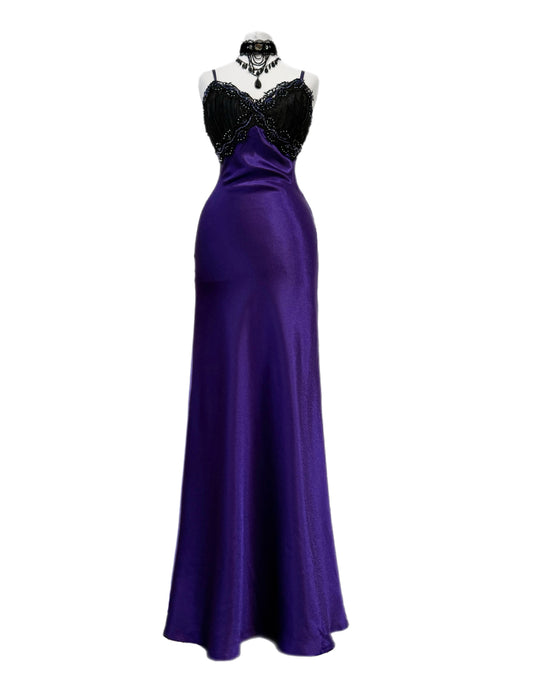 Long purple black dress