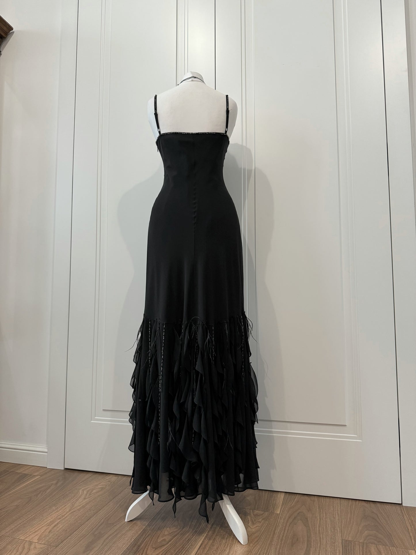 Black Ruffled Maxi Dress