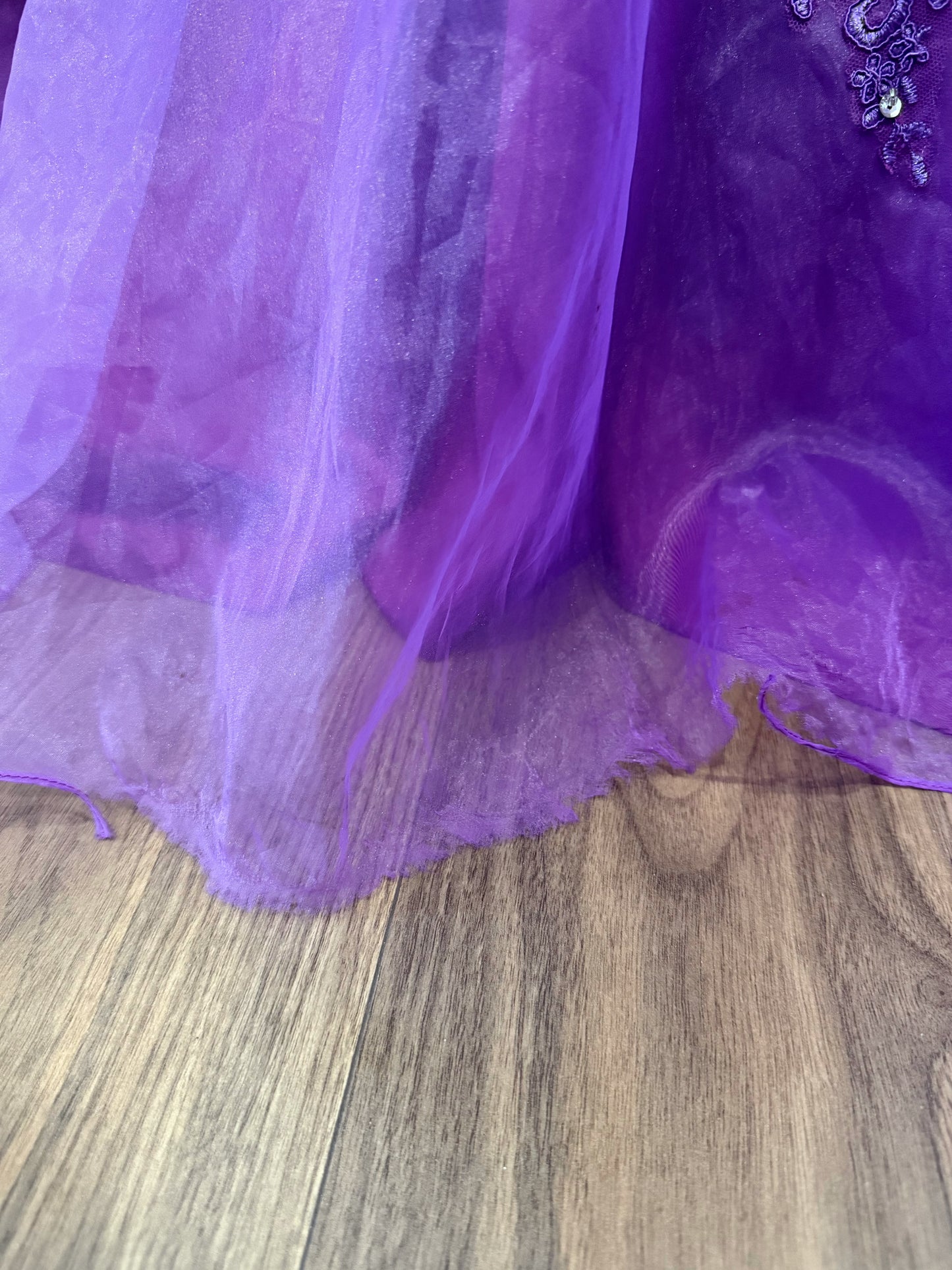 Long purple fluffy dress