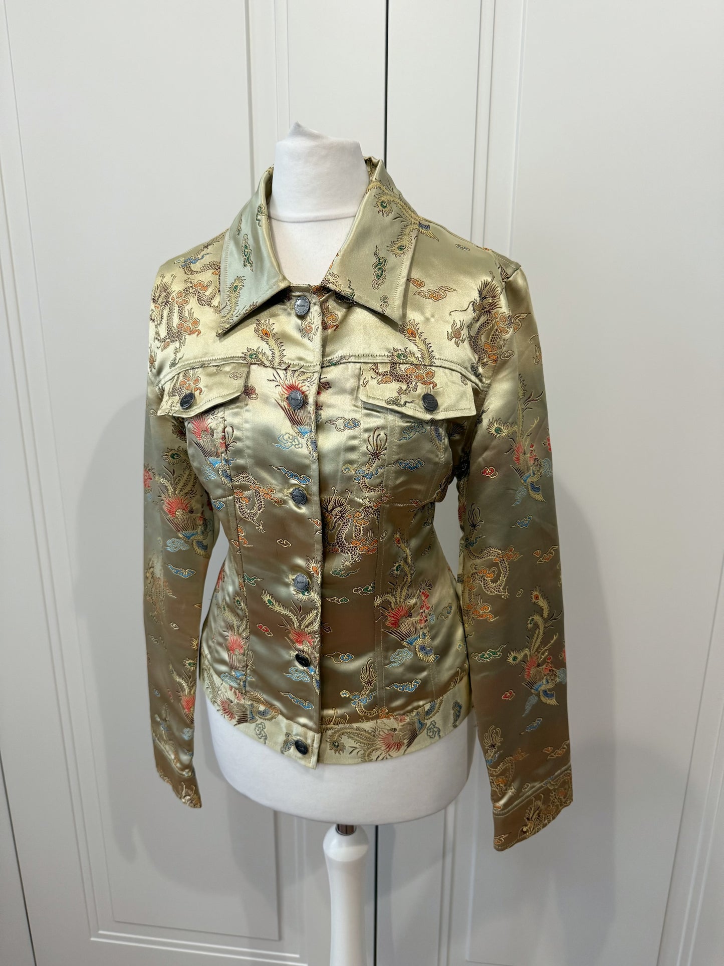 Y2K Gold Oriental Dragon Jacket