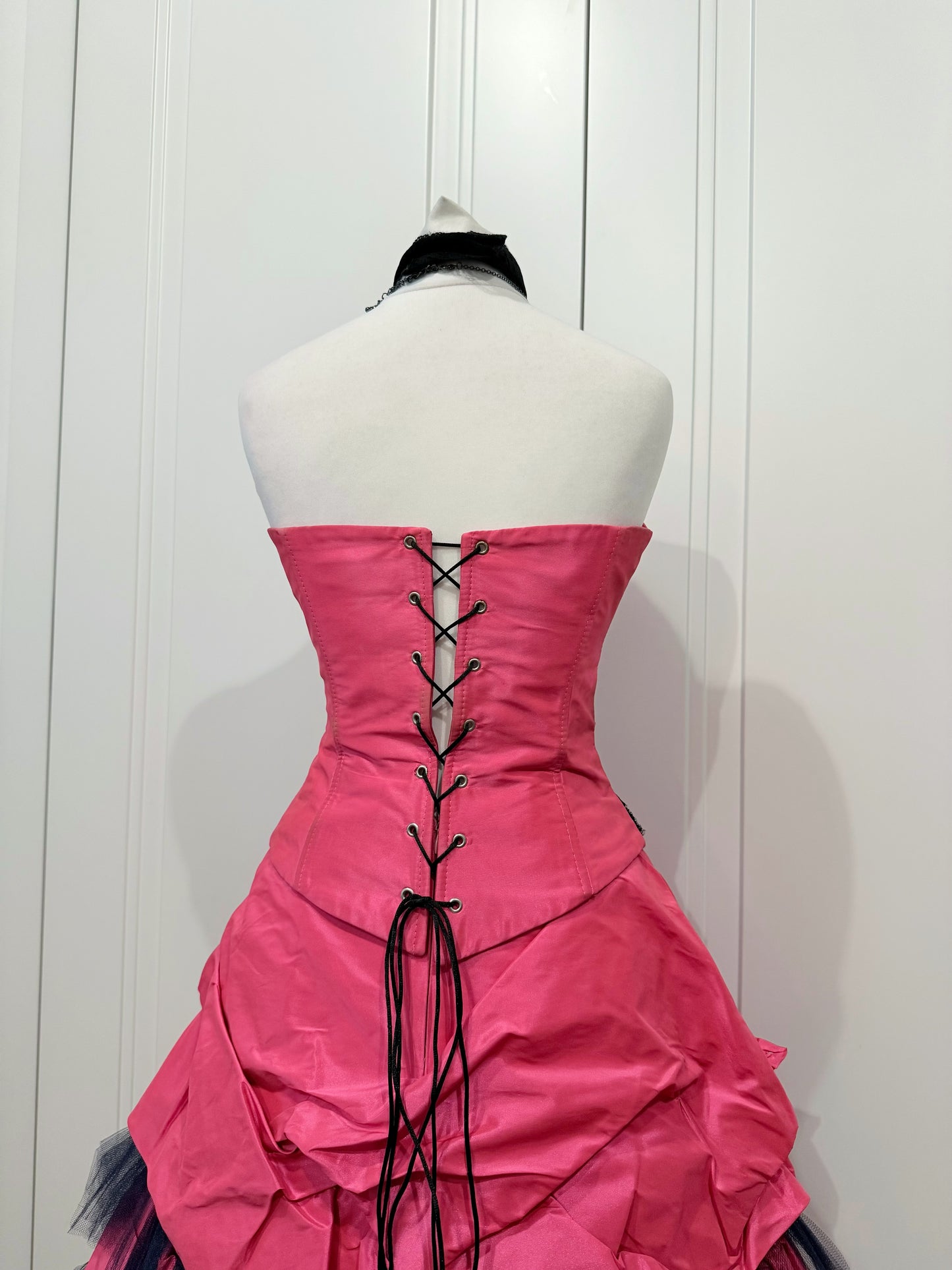 Pink&black dress set