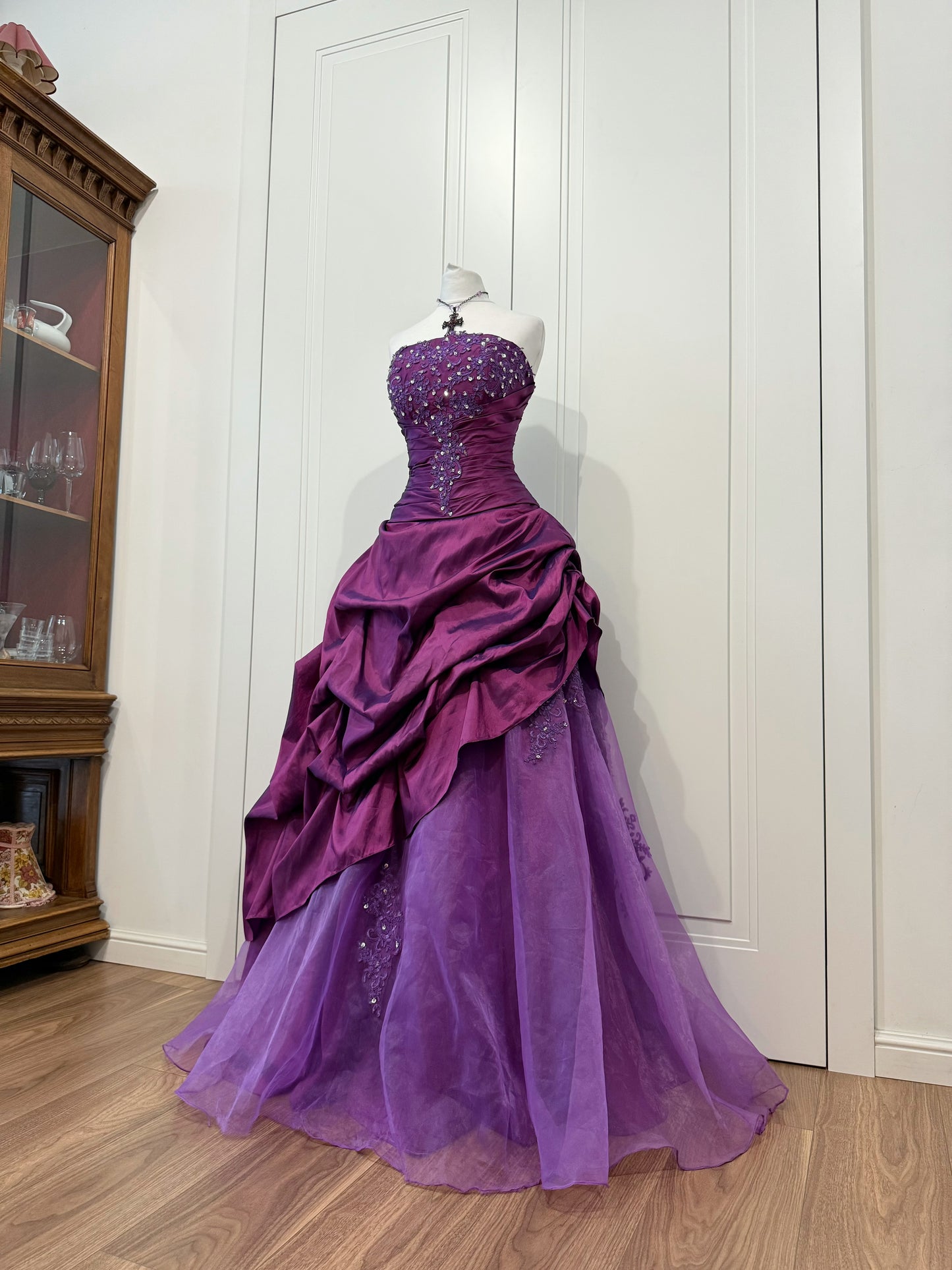 Long purple fluffy dress