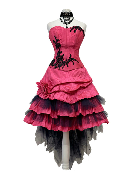Pink&black dress set