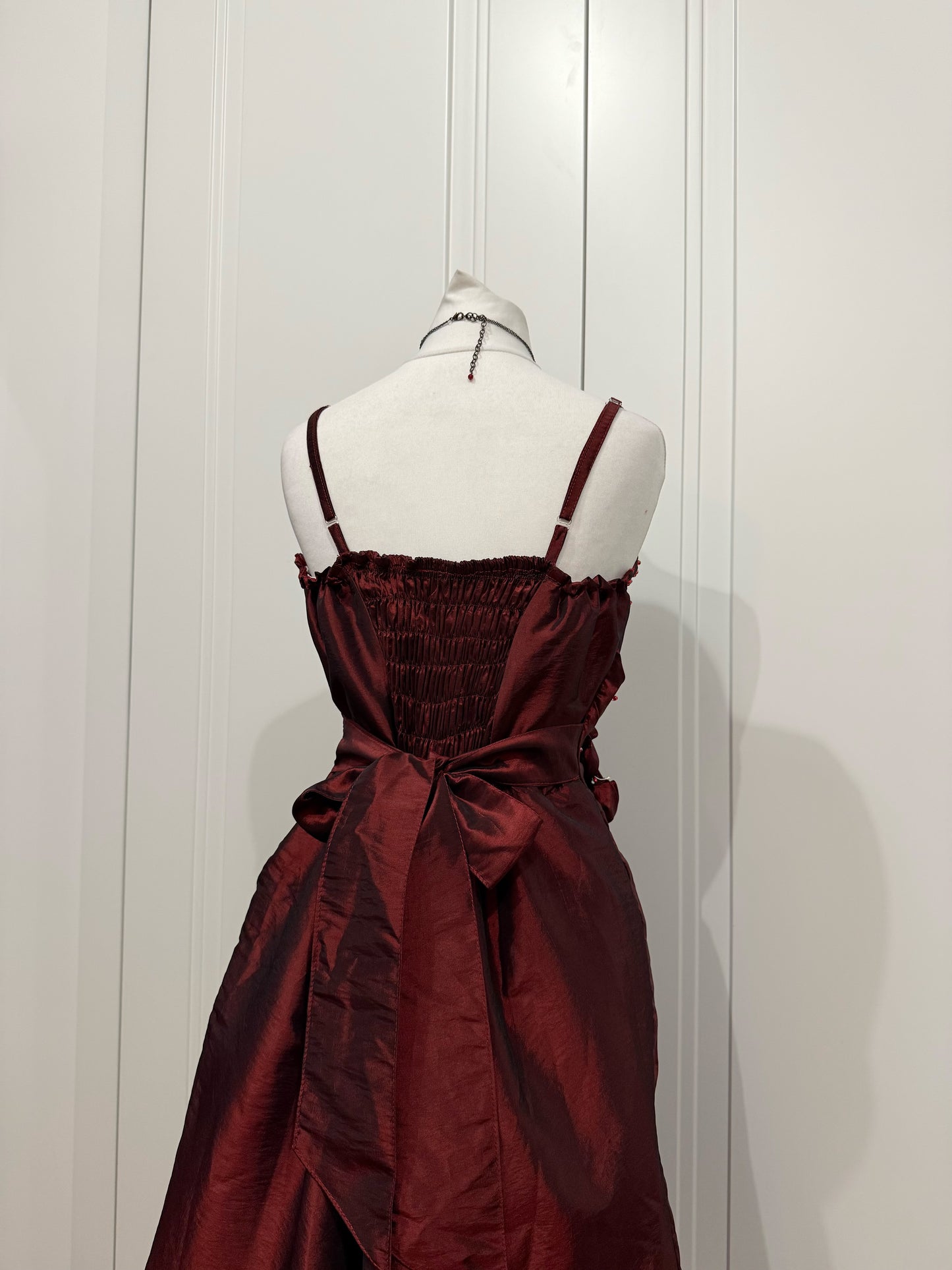 Vintage Burgundy Embellished Dress
