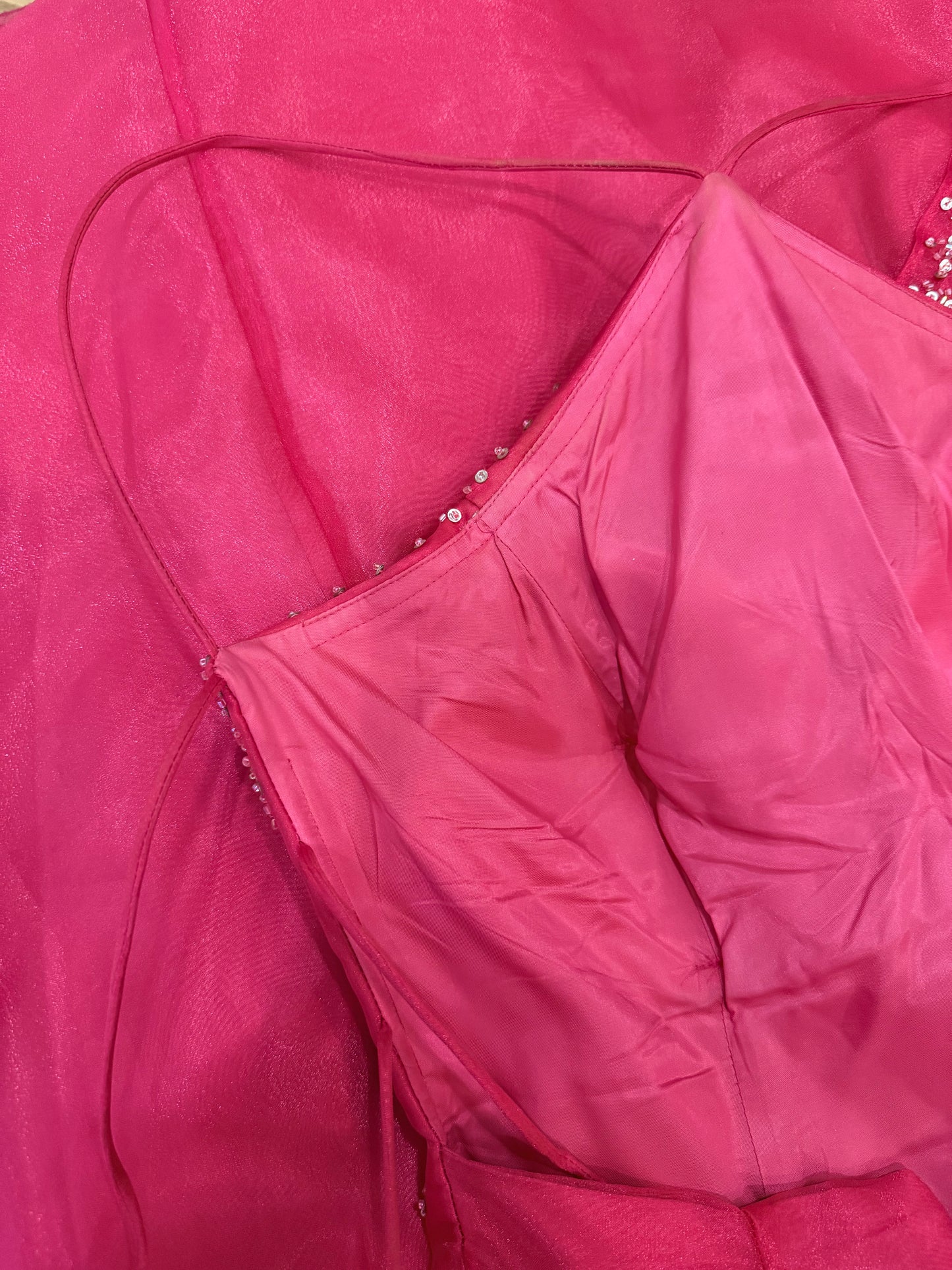 Pink long fluffy dress