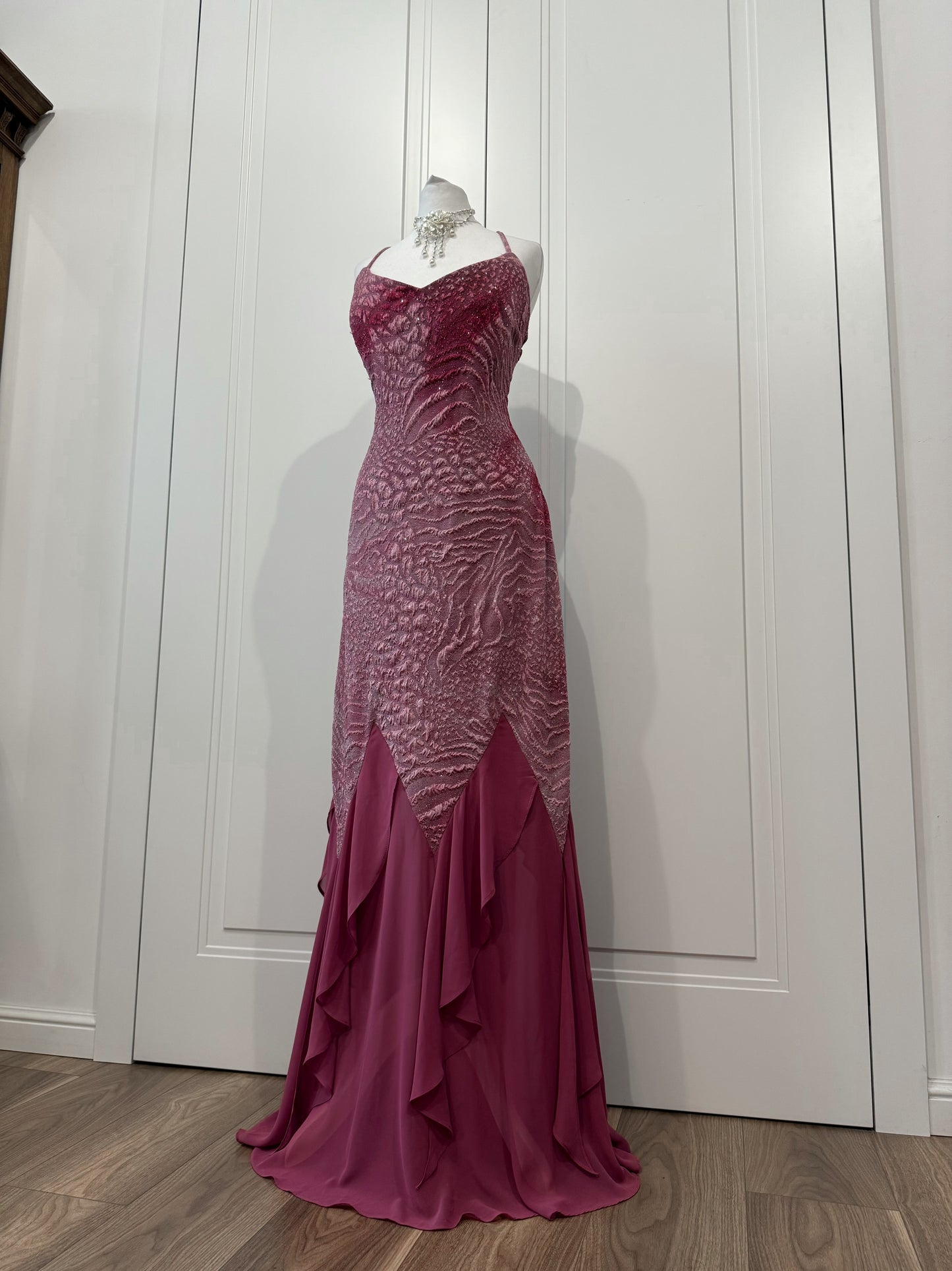 Mauve Textured Mermaid Dress