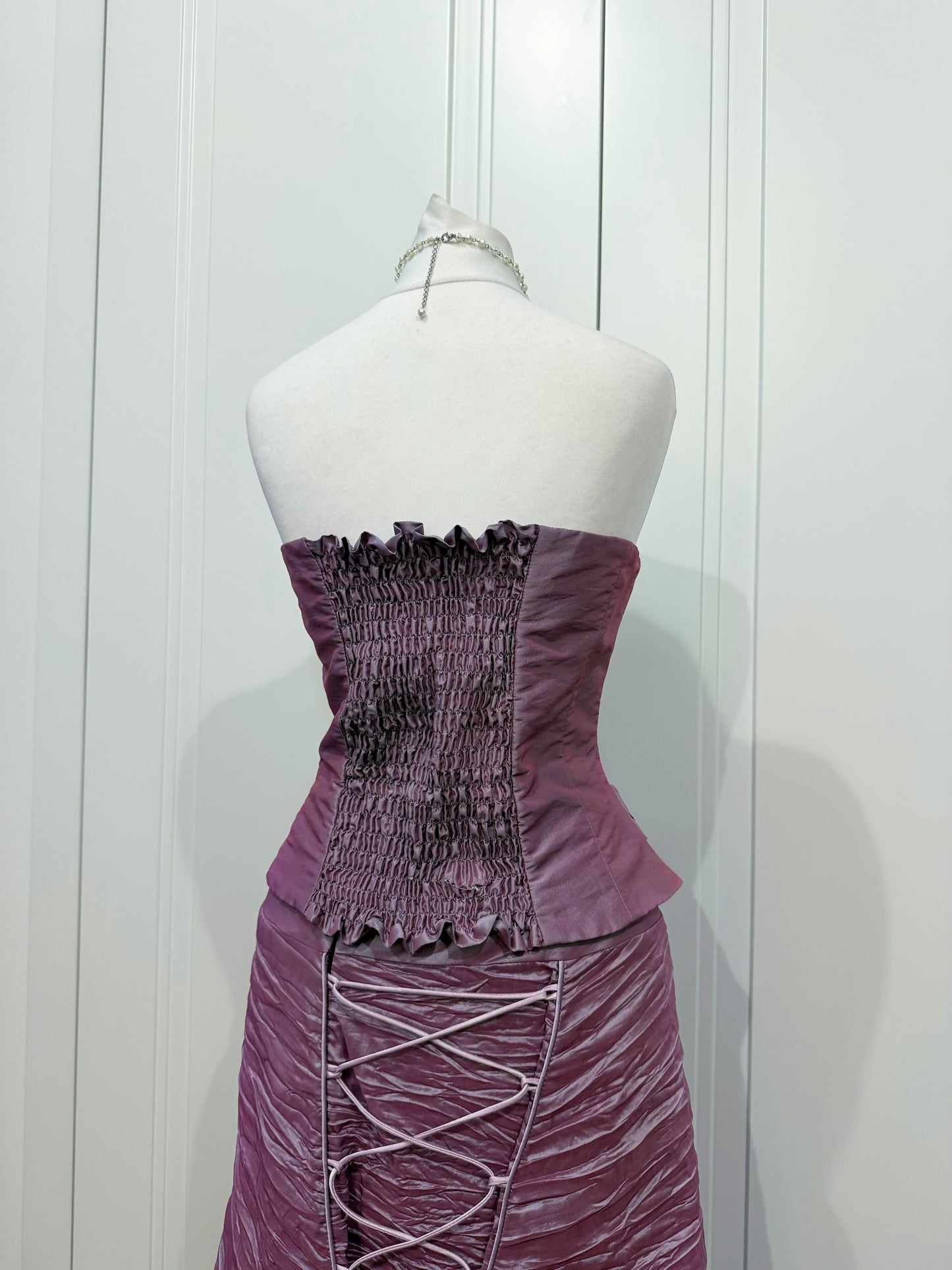 Long purple dress set
