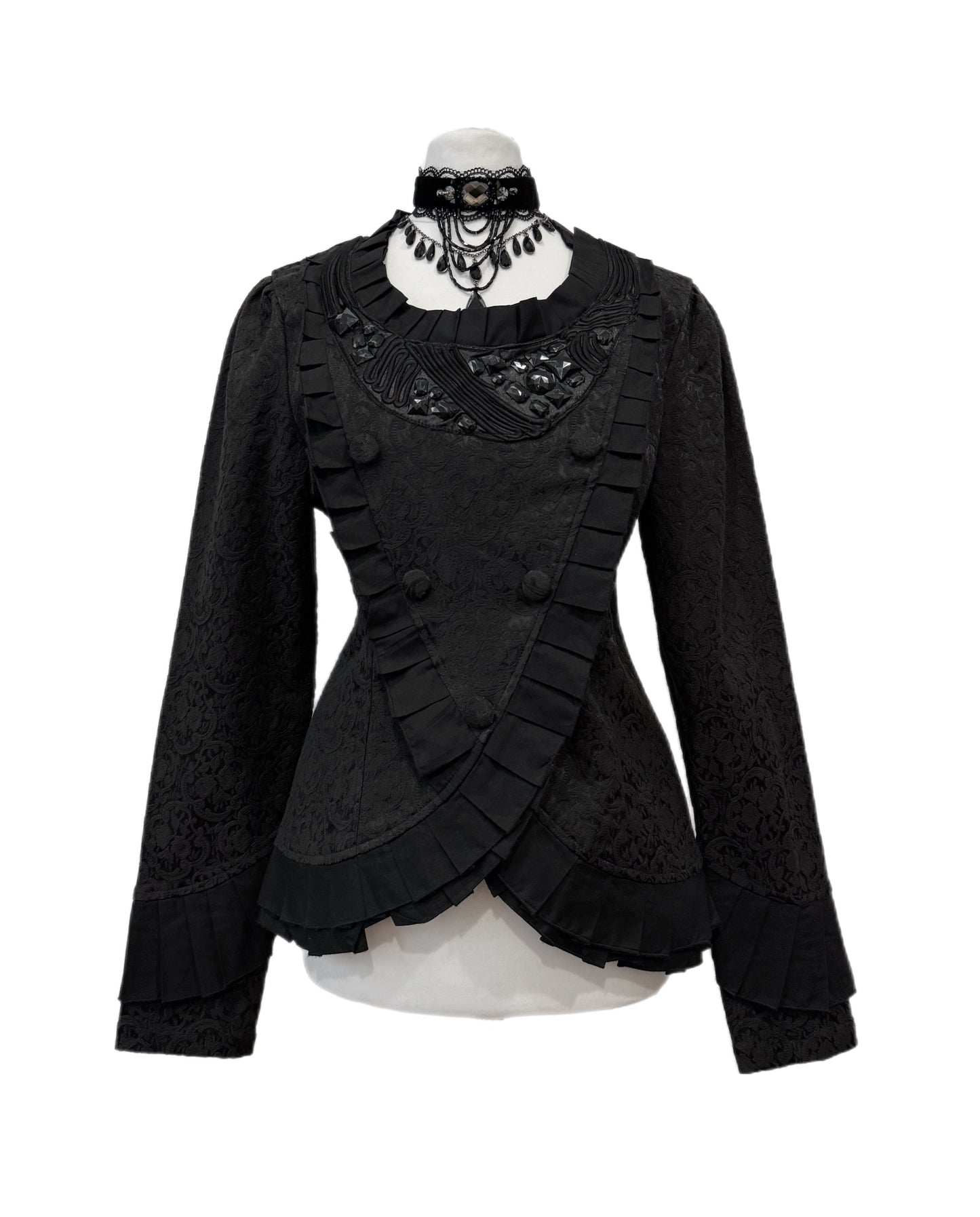 Victorian Black Brocade Blazer