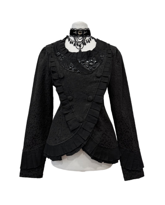Victorian Black Brocade Blazer
