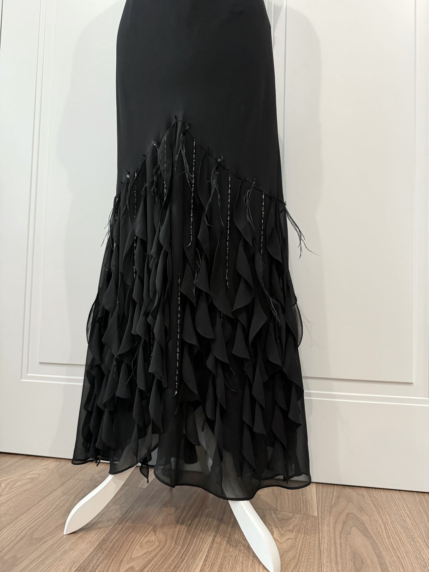 Black Ruffled Maxi Dress