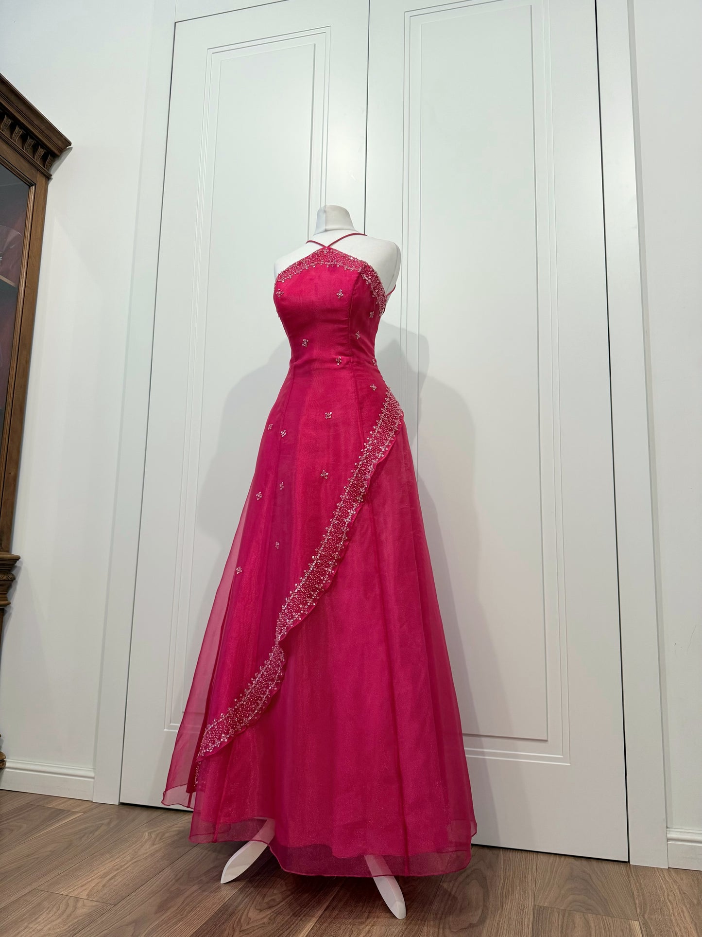 Pink long fluffy dress