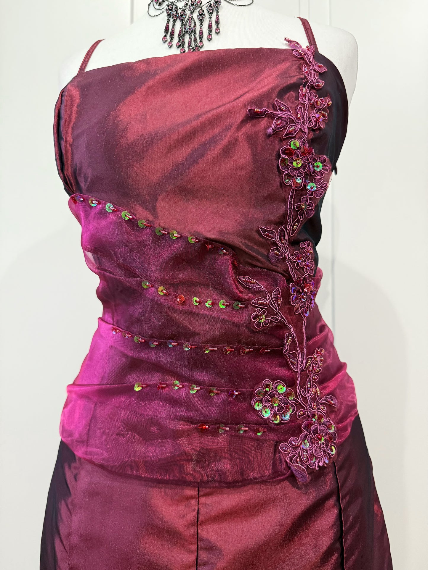 Burgundy & Purple Maxi Dress