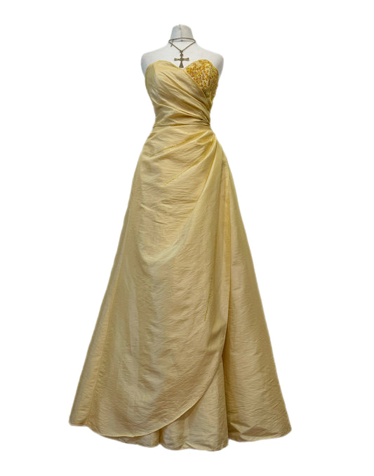 Elegant Yellow Princess Evening Dress
