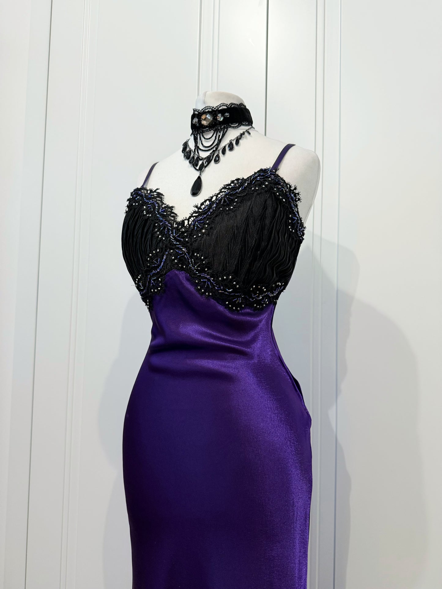 Long purple black dress