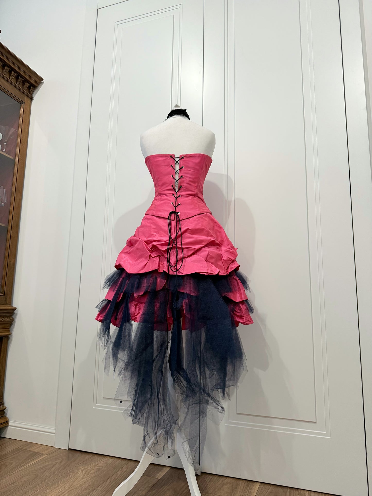 Pink&black dress set