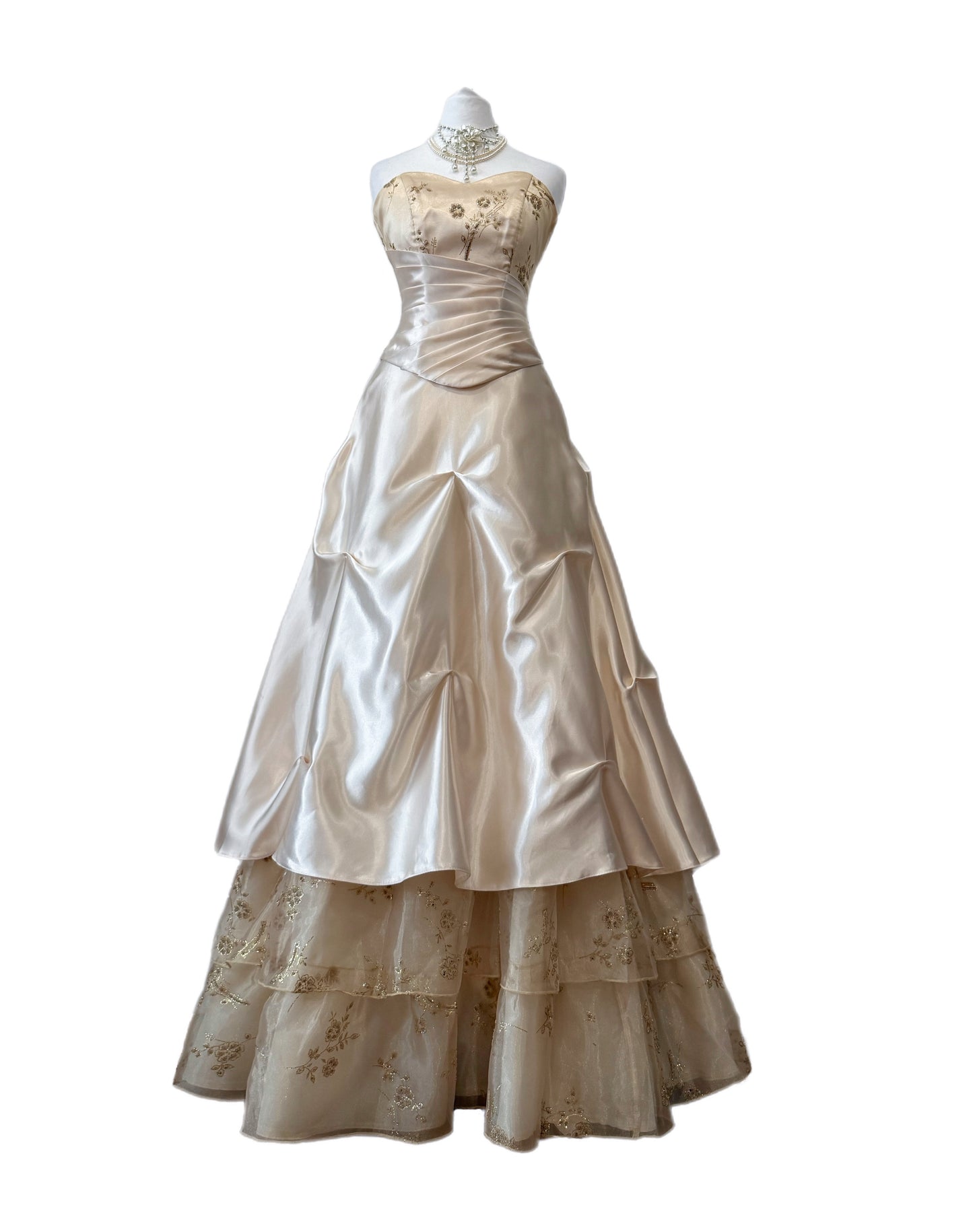 Champagne Blossom Ball Gown