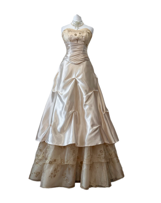 Champagne Blossom Ball Gown