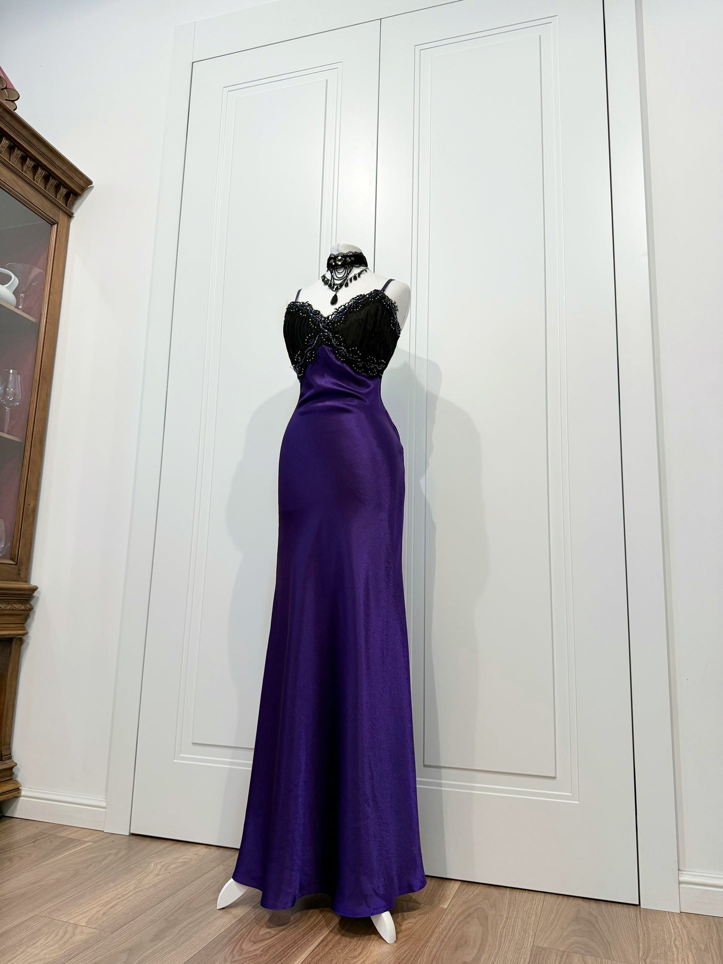 Long purple black dress
