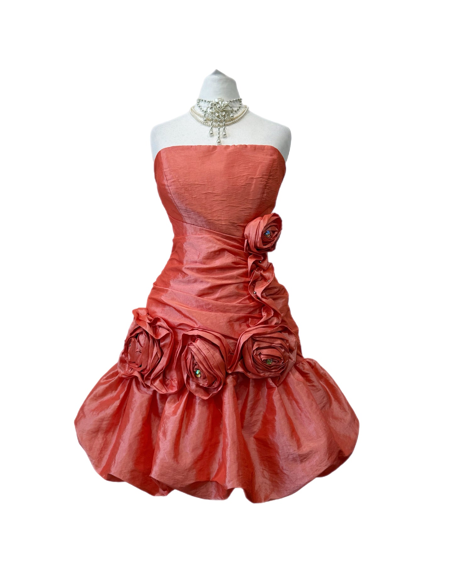 Coral cocktail mini dress