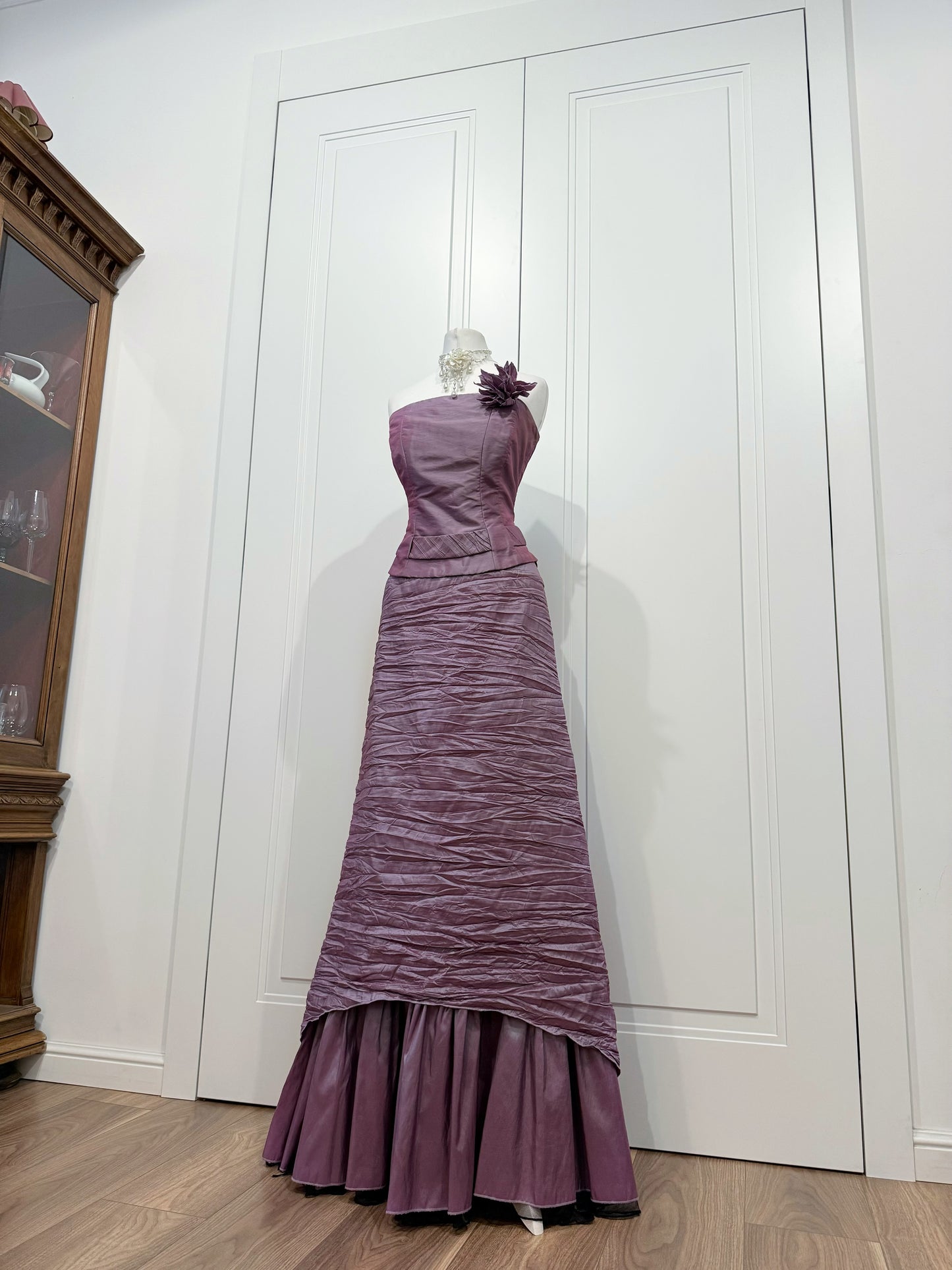 Long purple dress set