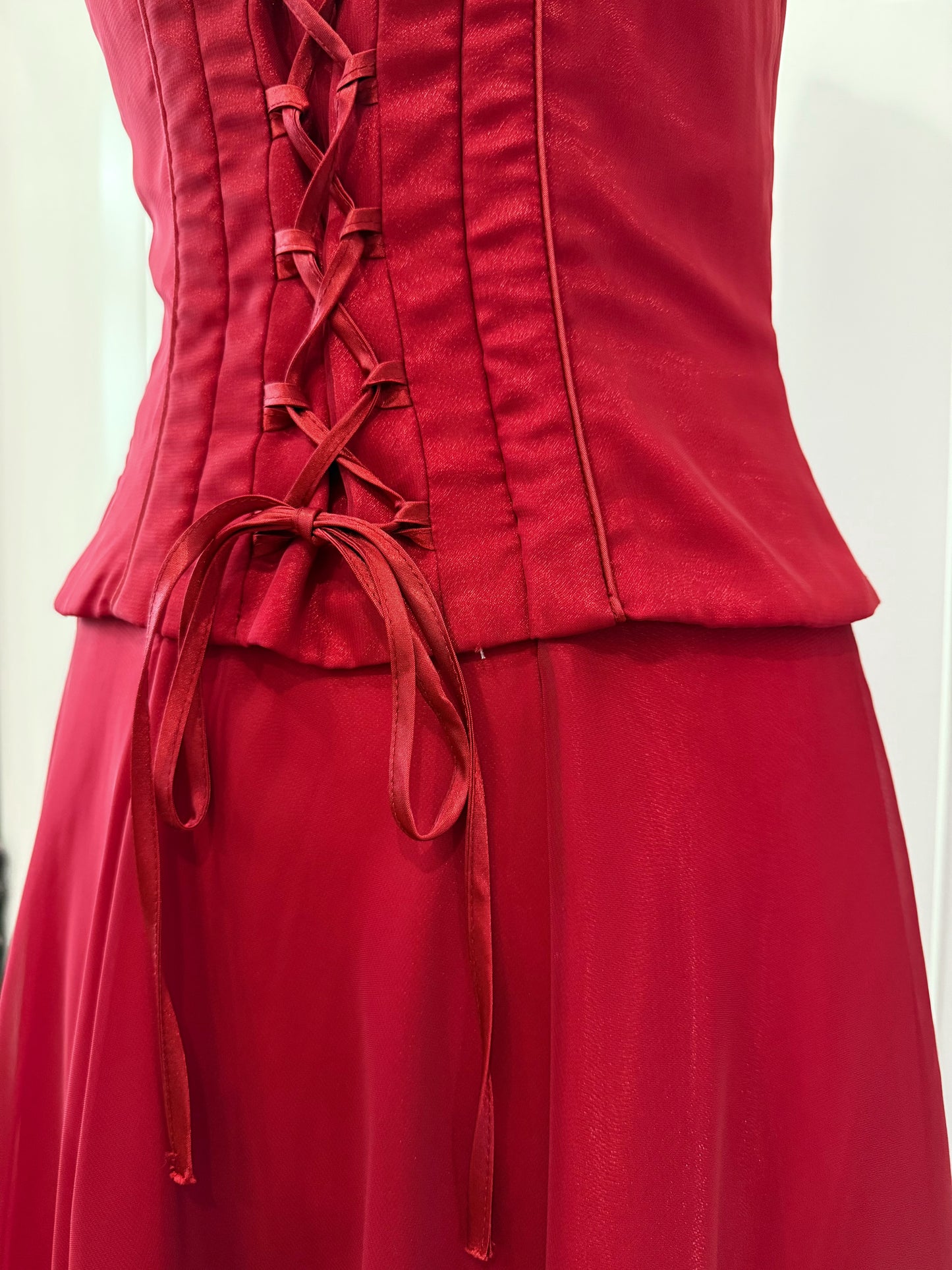 Red Satin Maxi Dress